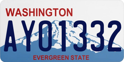 WA license plate AYO1332