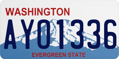 WA license plate AYO1336