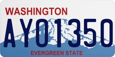 WA license plate AYO1350
