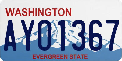 WA license plate AYO1367