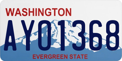 WA license plate AYO1368