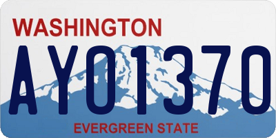 WA license plate AYO1370