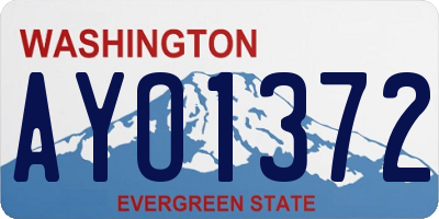 WA license plate AYO1372