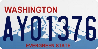WA license plate AYO1376