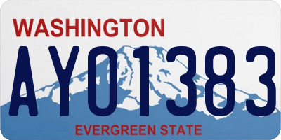 WA license plate AYO1383