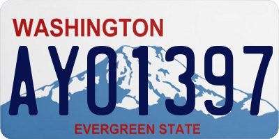 WA license plate AYO1397
