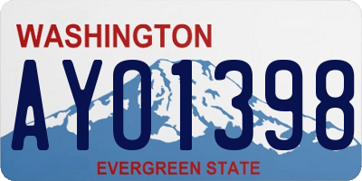 WA license plate AYO1398