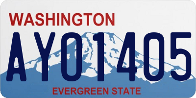 WA license plate AYO1405