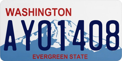 WA license plate AYO1408