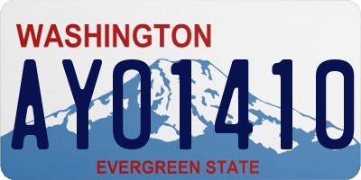 WA license plate AYO1410