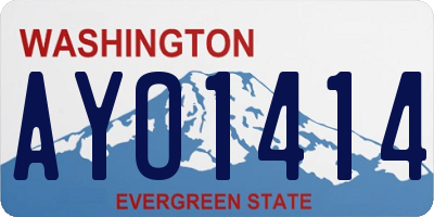 WA license plate AYO1414