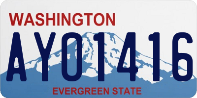 WA license plate AYO1416