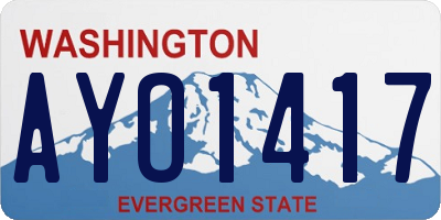 WA license plate AYO1417