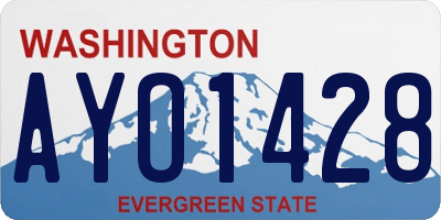 WA license plate AYO1428