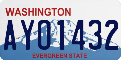 WA license plate AYO1432