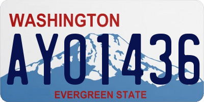 WA license plate AYO1436