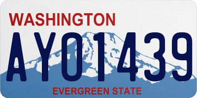 WA license plate AYO1439