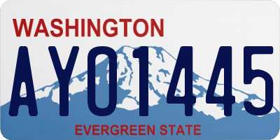 WA license plate AYO1445