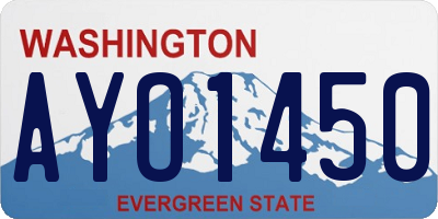 WA license plate AYO1450