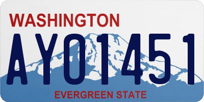 WA license plate AYO1451