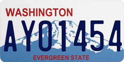 WA license plate AYO1454