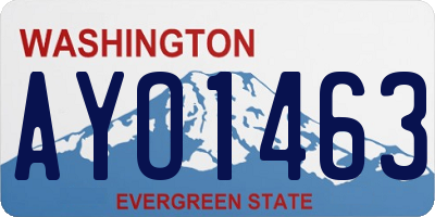 WA license plate AYO1463