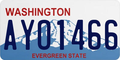 WA license plate AYO1466