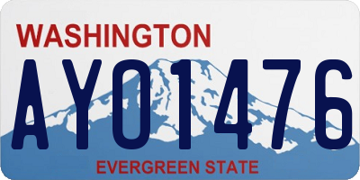 WA license plate AYO1476
