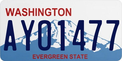 WA license plate AYO1477