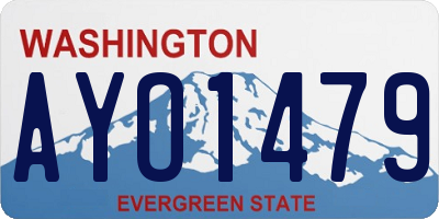 WA license plate AYO1479