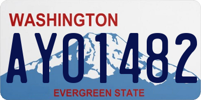 WA license plate AYO1482