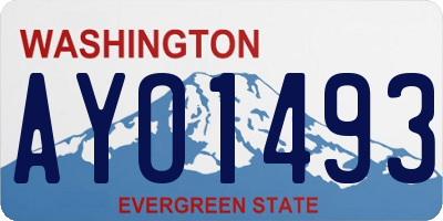 WA license plate AYO1493