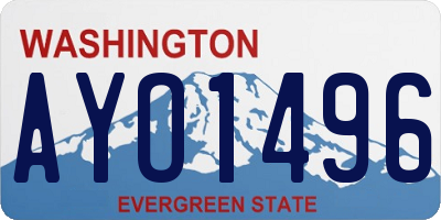 WA license plate AYO1496