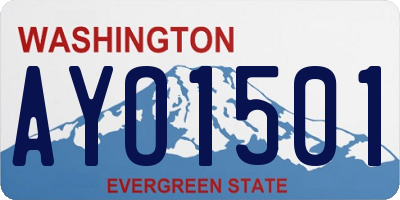 WA license plate AYO1501