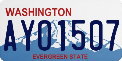 WA license plate AYO1507