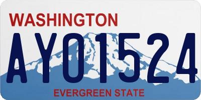 WA license plate AYO1524
