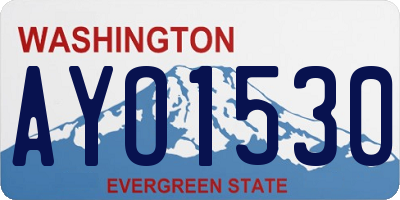 WA license plate AYO1530