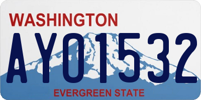 WA license plate AYO1532