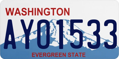WA license plate AYO1533