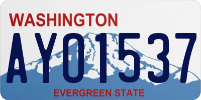 WA license plate AYO1537