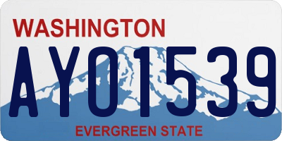 WA license plate AYO1539