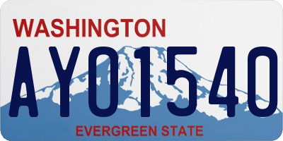 WA license plate AYO1540