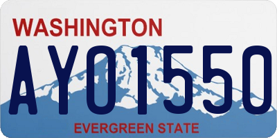 WA license plate AYO1550