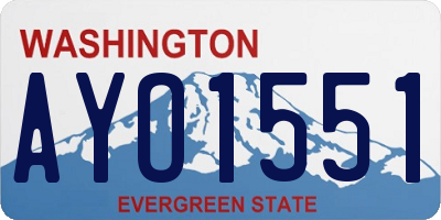 WA license plate AYO1551