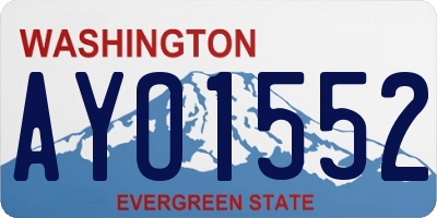 WA license plate AYO1552