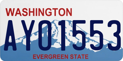 WA license plate AYO1553