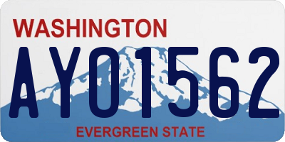 WA license plate AYO1562