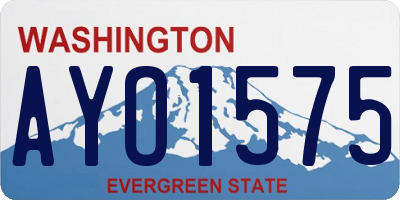 WA license plate AYO1575