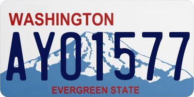 WA license plate AYO1577