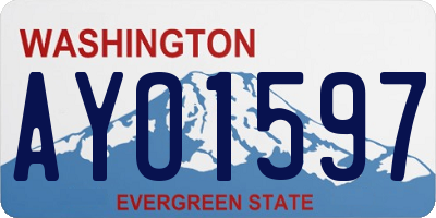 WA license plate AYO1597